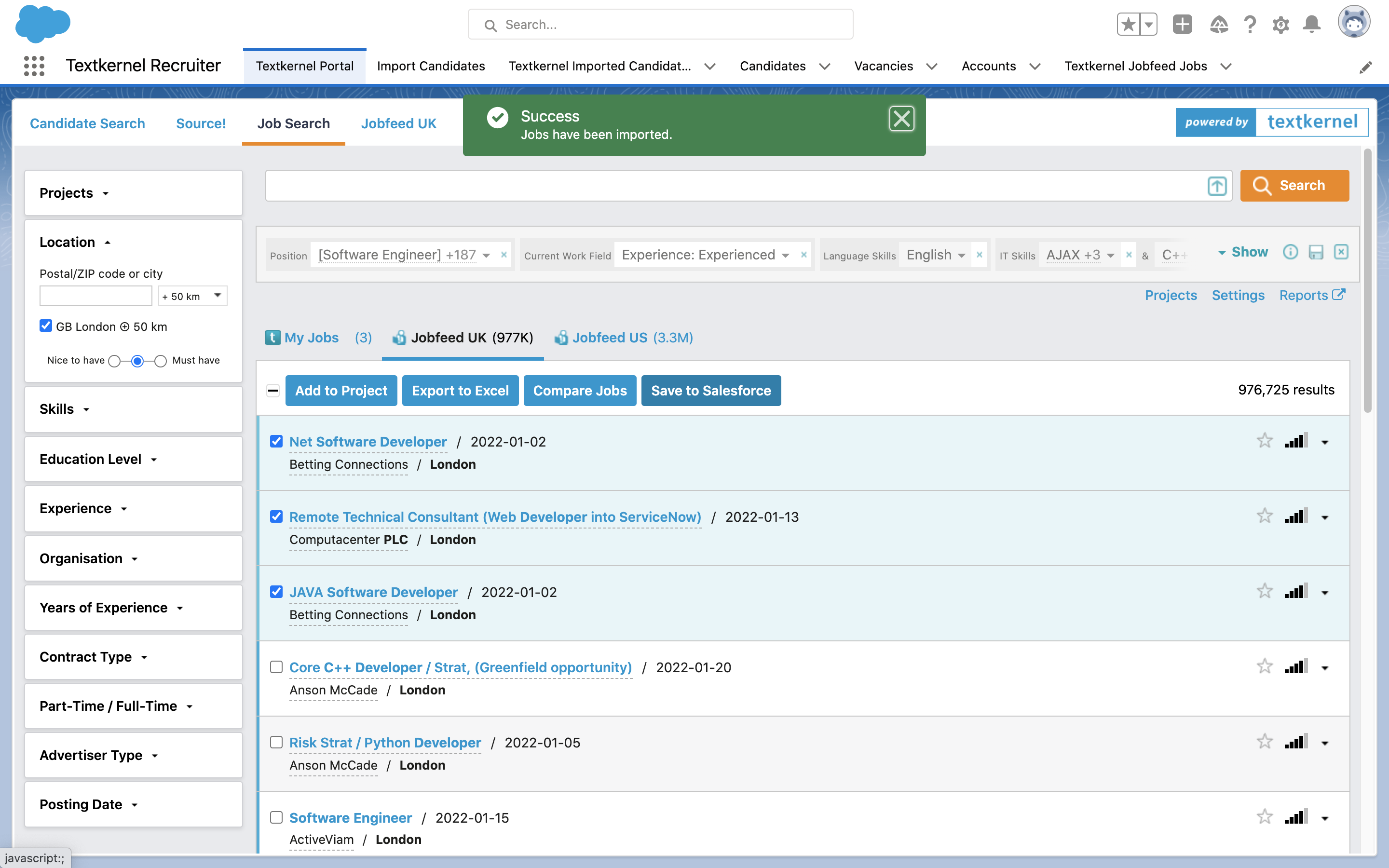 Market IQ import from Search