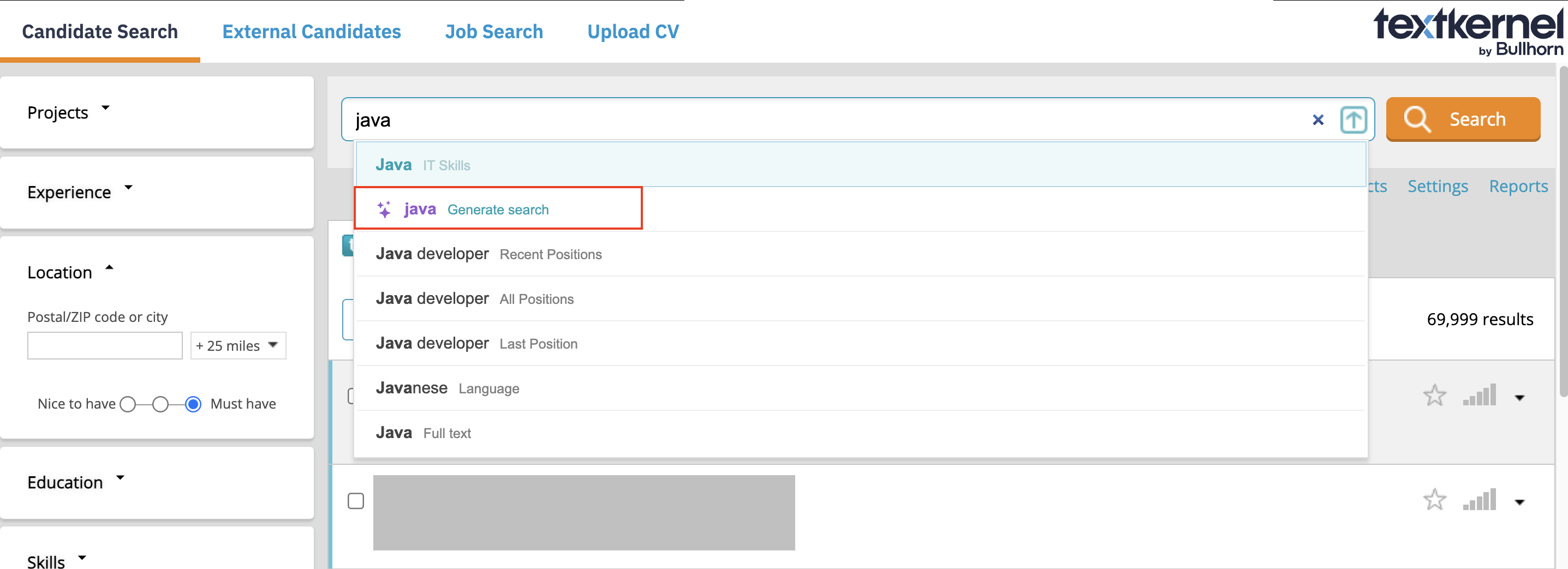 NLS option alongside auto-completion